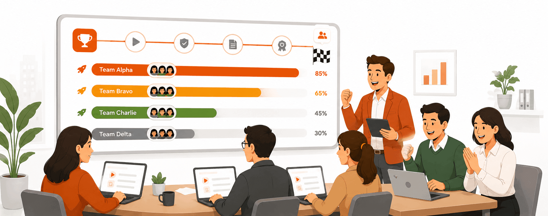 Corporate team competing in a Zingo Ringo training session